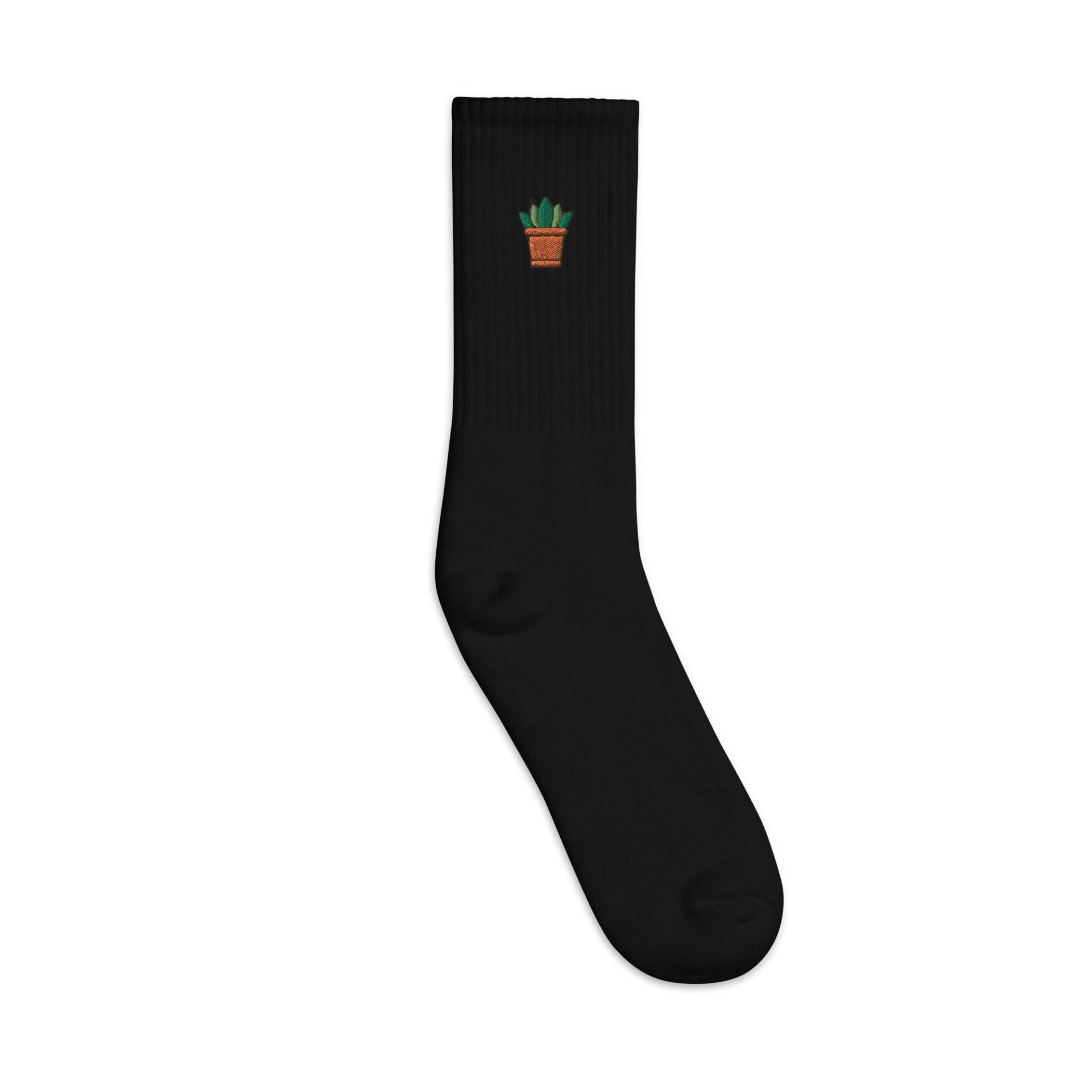 Pflanzen Bestickte Socken, Premium Bestickte Lange Socken Geschenk - Mehrere Farben von GetStitch