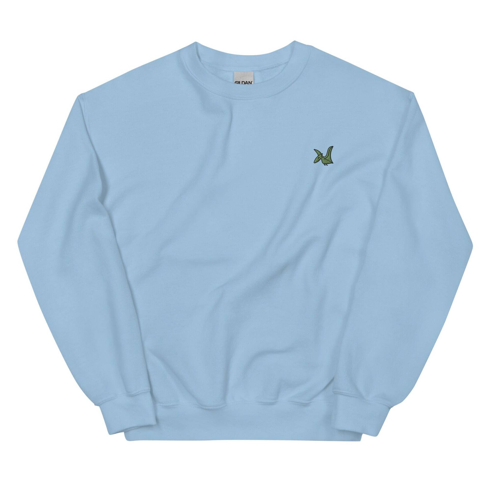 Pterodactyl Besticktes Sweatshirt Geschenk, Niedlicher Unisex Rundhalspullover, Langarmpullover - Mehrere Farben von GetStitch