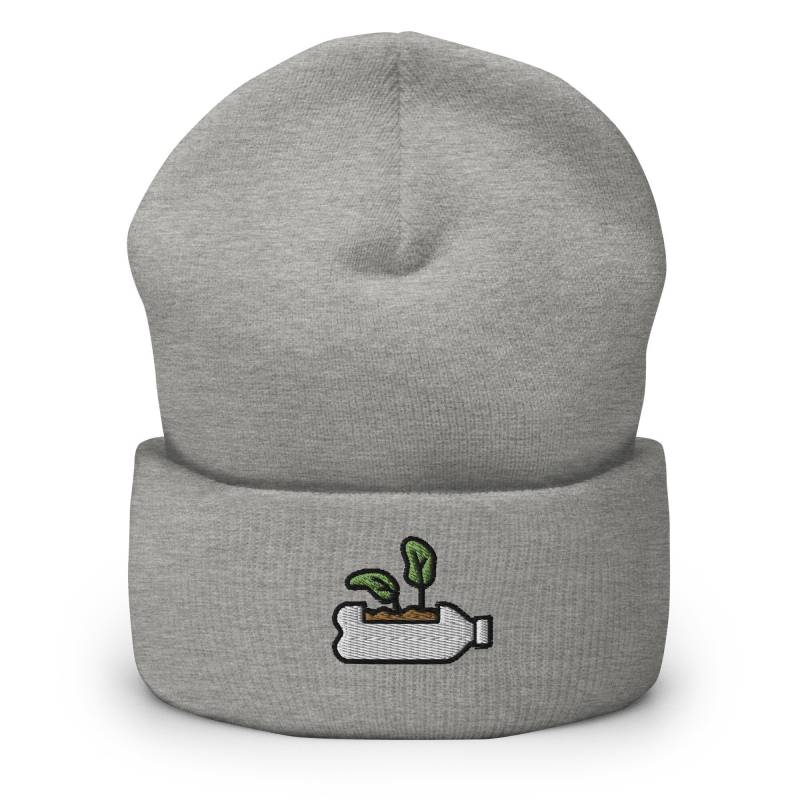 Recycle Pflanzen Flasche Gestickte Mütze, Handgemachte Manschette Stricken Unisex Slouchy Erwachsene Wintermütze Mütze Geschenk von GetStitch