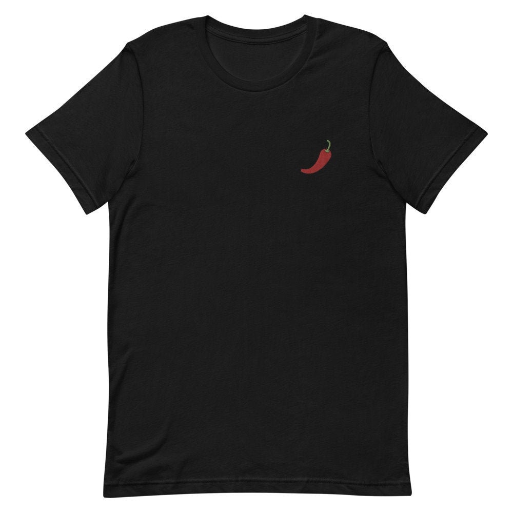 Red Chili Pepper Gesticktes Unisex T-Shirt Geschenk Für Freund, Freundin, Kurzarm-Shirt - Mehrere Farben von GetStitch