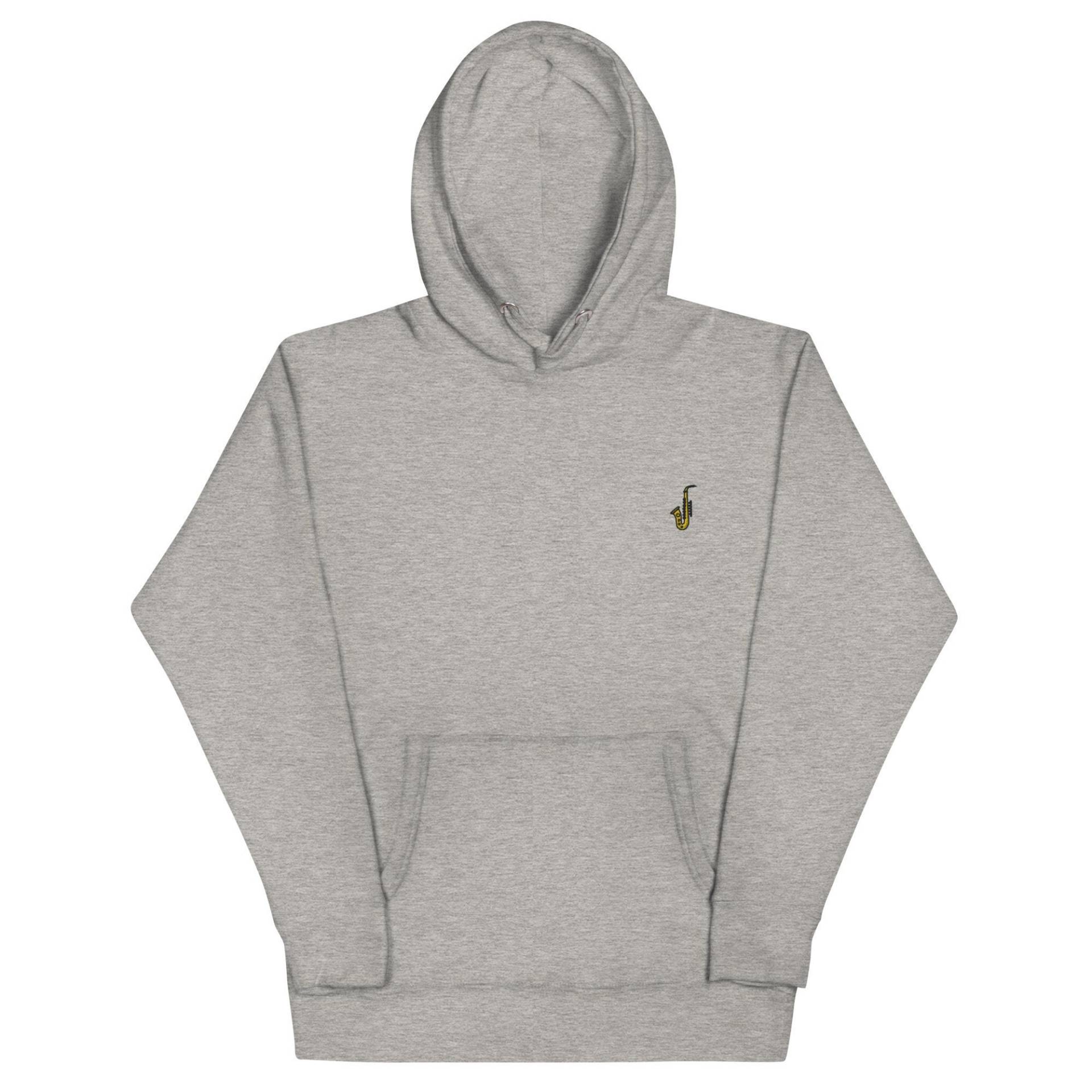 Saxophon Unisex Hoodie, Handgemachter Bestickter Premium-Kapuzenpullover, Hoodie-stickerei - Mehrere Farben von GetStitch