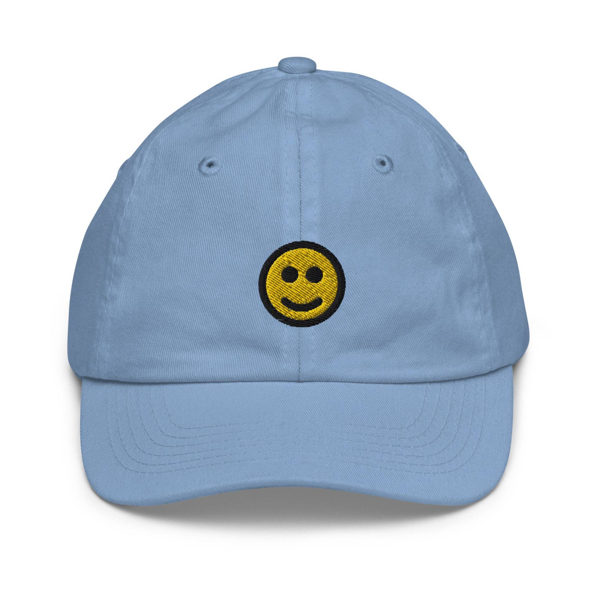 Smiley-Gesicht-Jugend-Baseballmütze, Handgemachter Kinderhut, Bestickter Kinderhut-Geschenk - Mehrere Farben von GetStitch