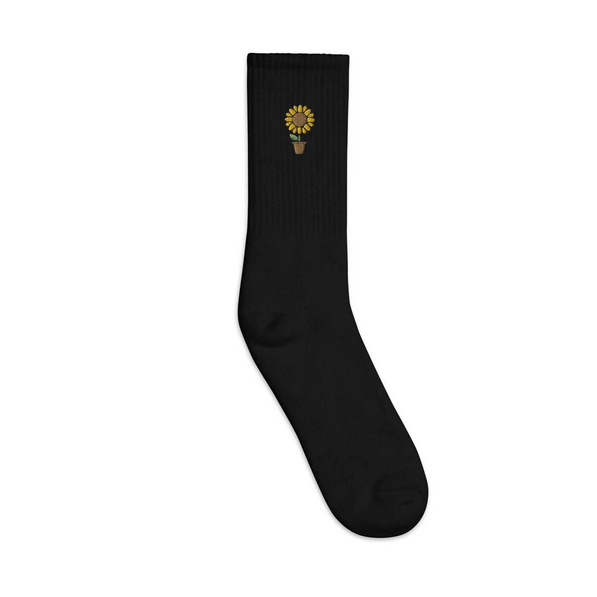 Sonnenblume Bestickte Socken, Premium Lange Socken Geschenk - Mehrere Farben von GetStitch