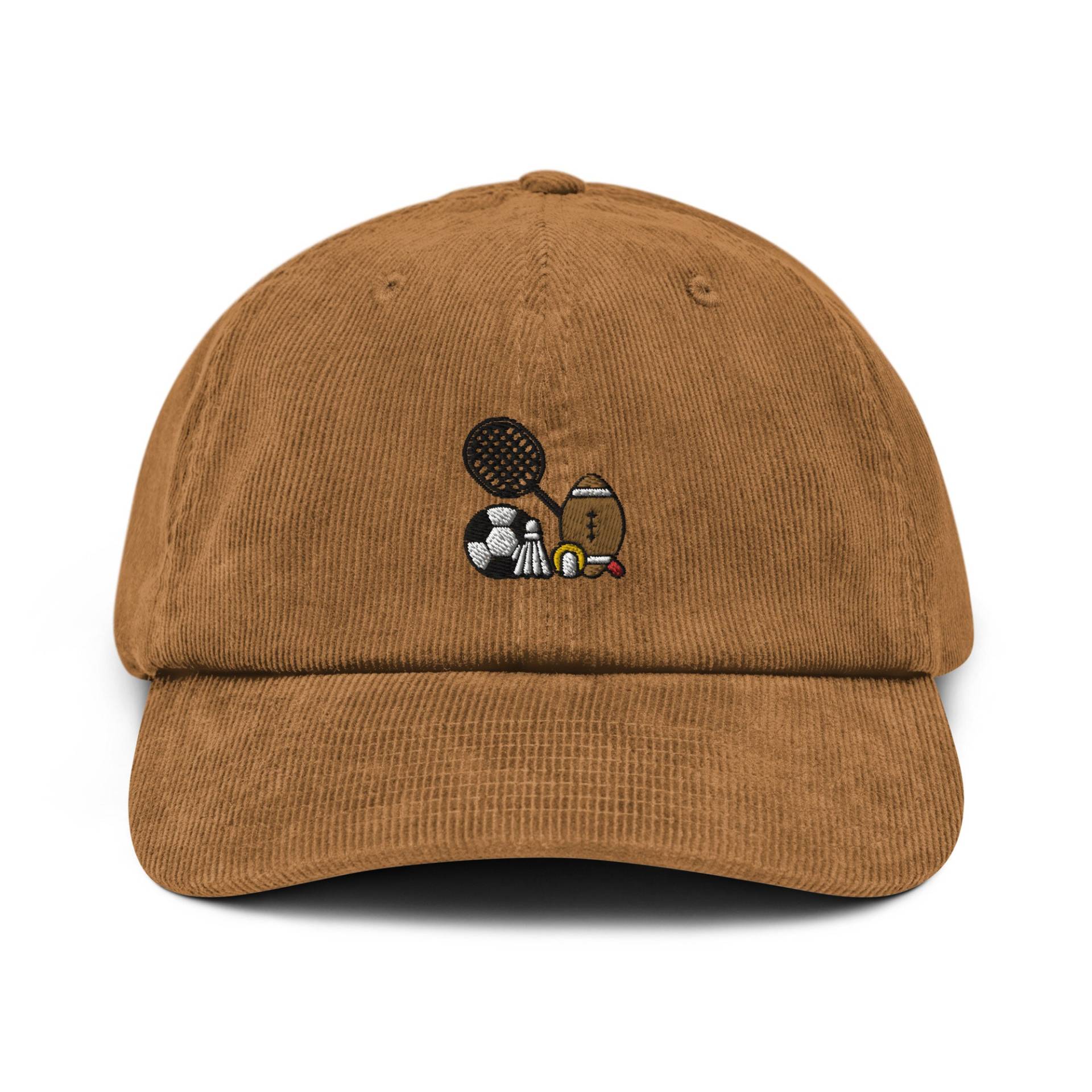 Sportausrüstung Cord Hut, Handgemachte Bestickte Dad Cap - Mehrere Farben von GetStitch