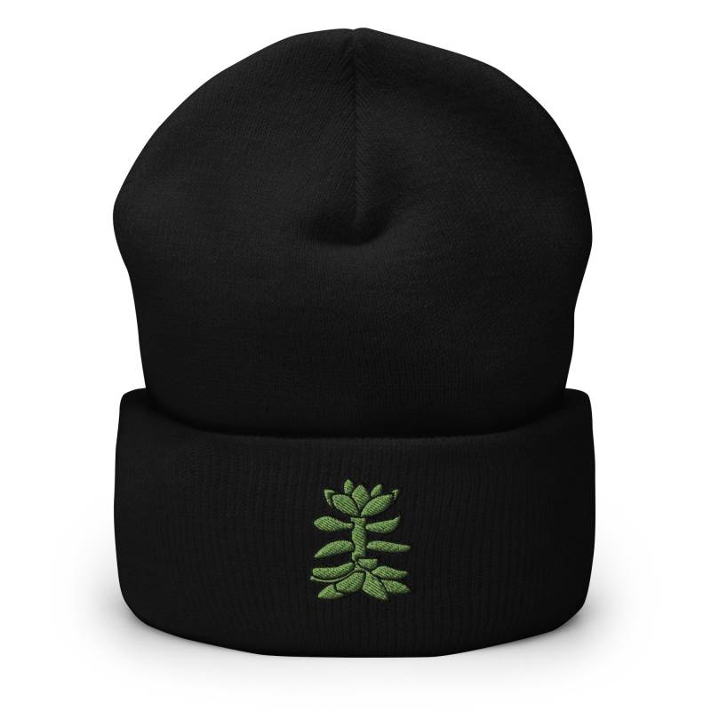 Sukkulenten Kaktus Pflanze Bestickte Mütze, Handgefertigte Cuffed Knit Unisex Slouchy Erwachsene Wintermütze Mütze Geschenk von GetStitch