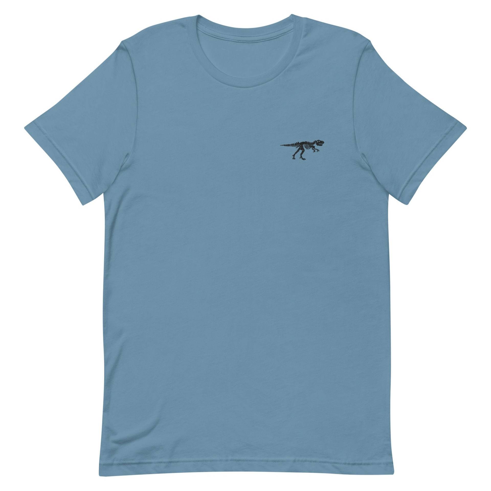 T-Rex Skelett Unisex T-Shirt, Besticktes Herren T-Shirt Geschenk Für Freund, Freundin, Kurzarm Shirt - Mehrere Farben von GetStitch