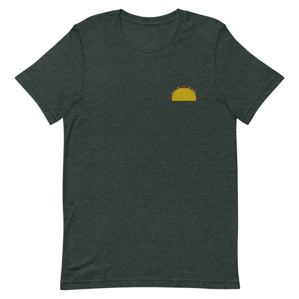 Taco Besticktes Unisex T-Shirt Geschenk Für Freund, Freundin, Kurzarm Shirt - Mehrere Farben von GetStitch