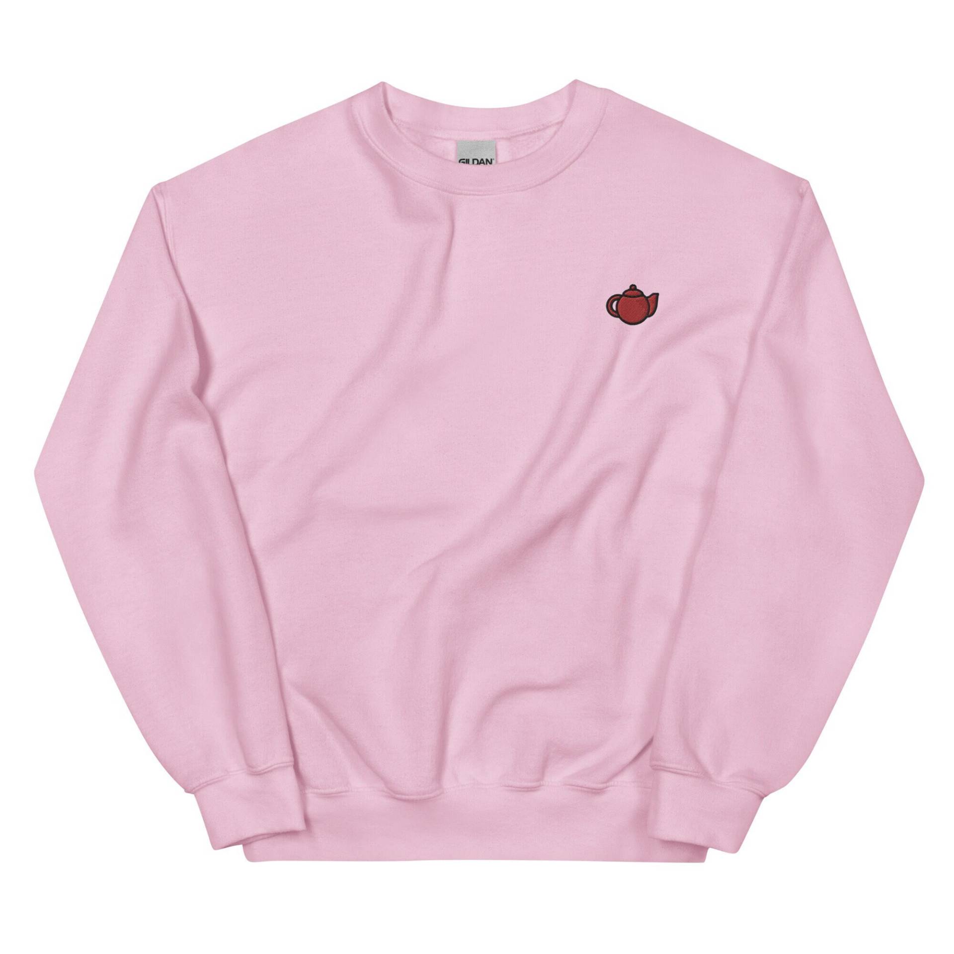 Teekanne Besticktes Sweatshirt Geschenk, Niedlicher Unisex Rundhalspullover, Langärmeliger Pullover - Mehrere Farben von GetStitch