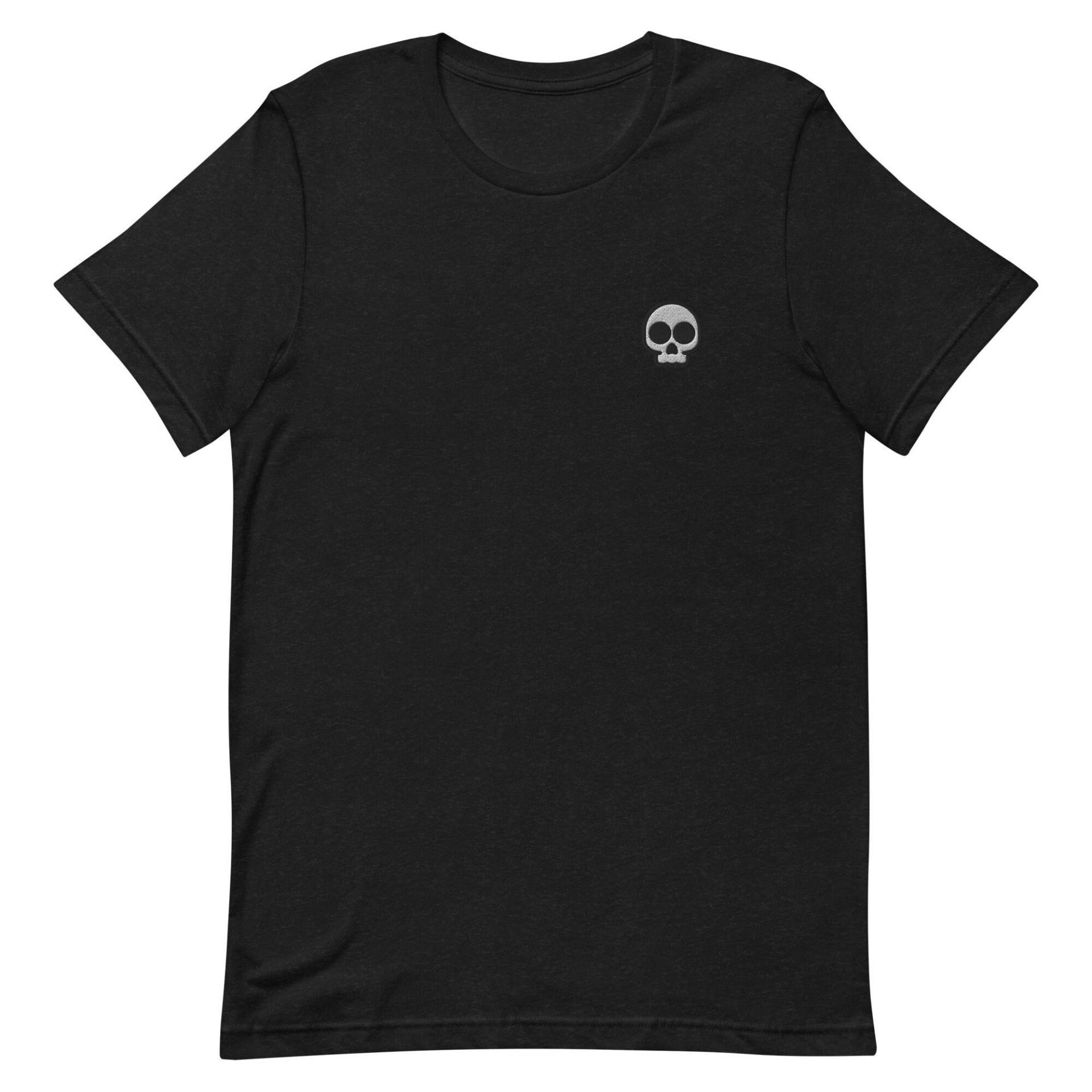 Totenkopf Unisex T-Shirt, Besticktes T-Shirt Geschenk Für Freund, Freundin, Kurzarm Shirt - Mehrere Farben von GetStitch