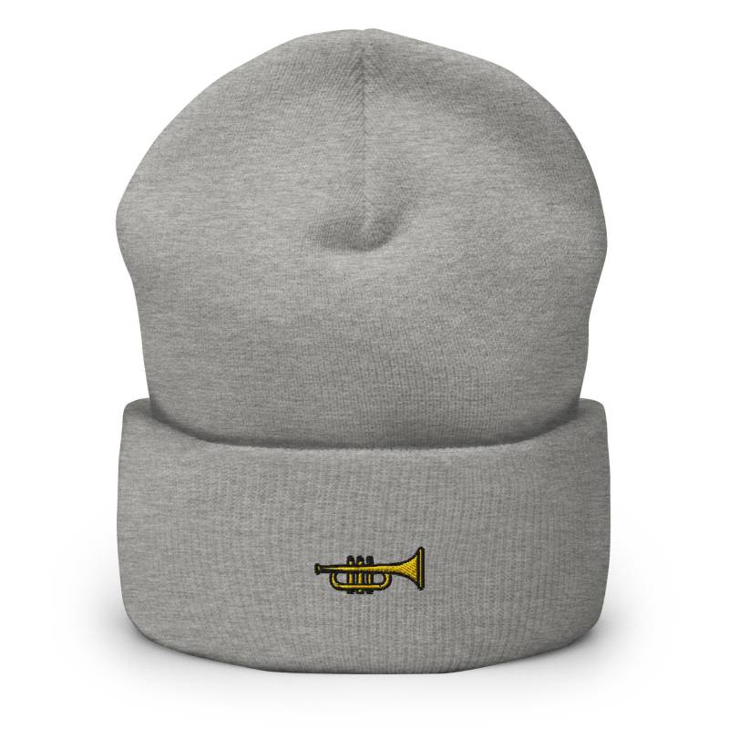 Trompete Bestickte Mütze, Handgefertigte Manschette Stricken Unisex Slouchy Erwachsene Winter Mütze Geschenk von GetStitch