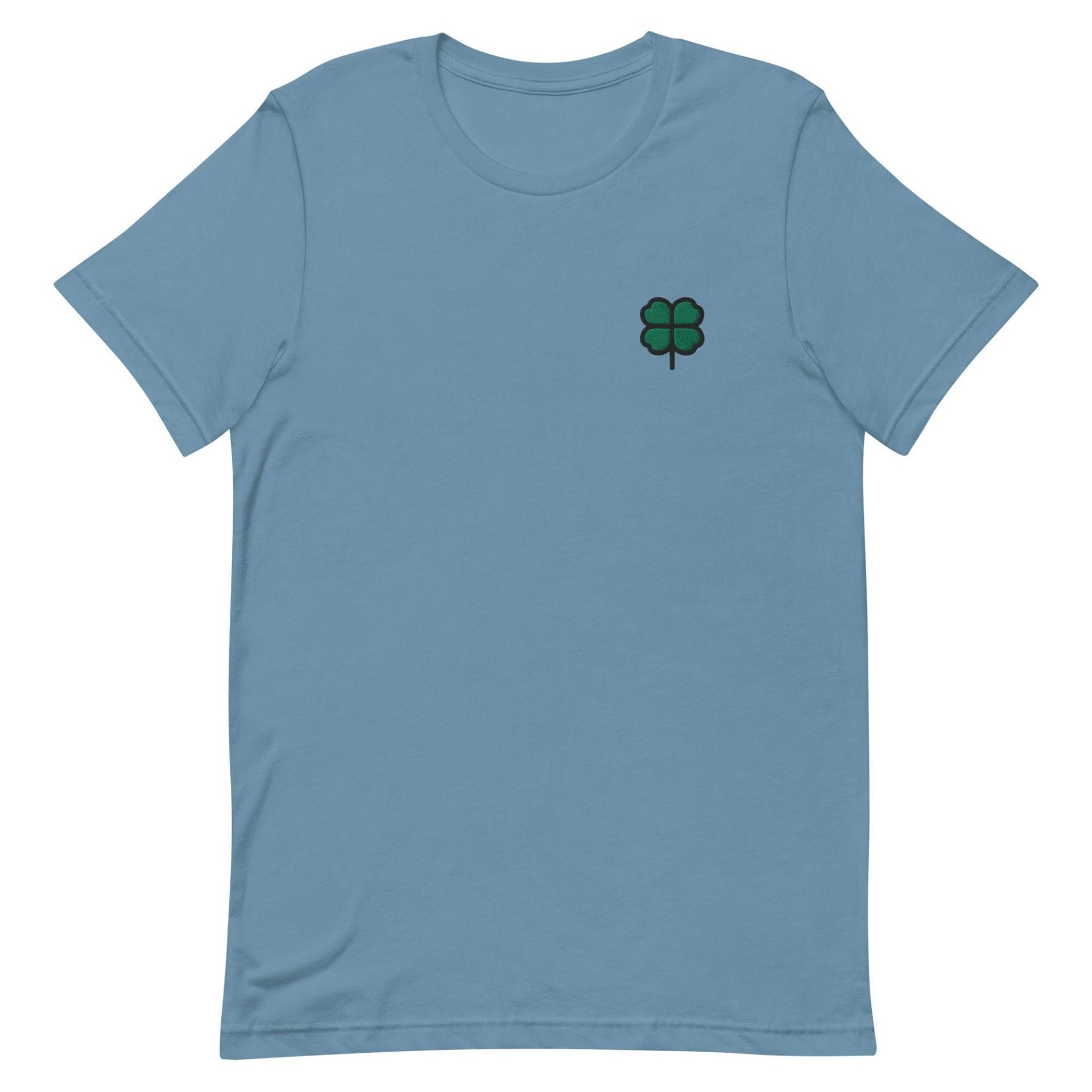 Vierblättriges Kleeblatt Unisex T-Shirt, Besticktes T-Shirt Geschenk Für Freund, Herren Kurzarm Shirt - Mehrere Farben Vierblättriges Kleeblatt Unisex T-Shirt, Besticktes T-Shirt Geschenk Für Freund, Herren Kurzarm Shirt - Mehrere Farben von GetStitch