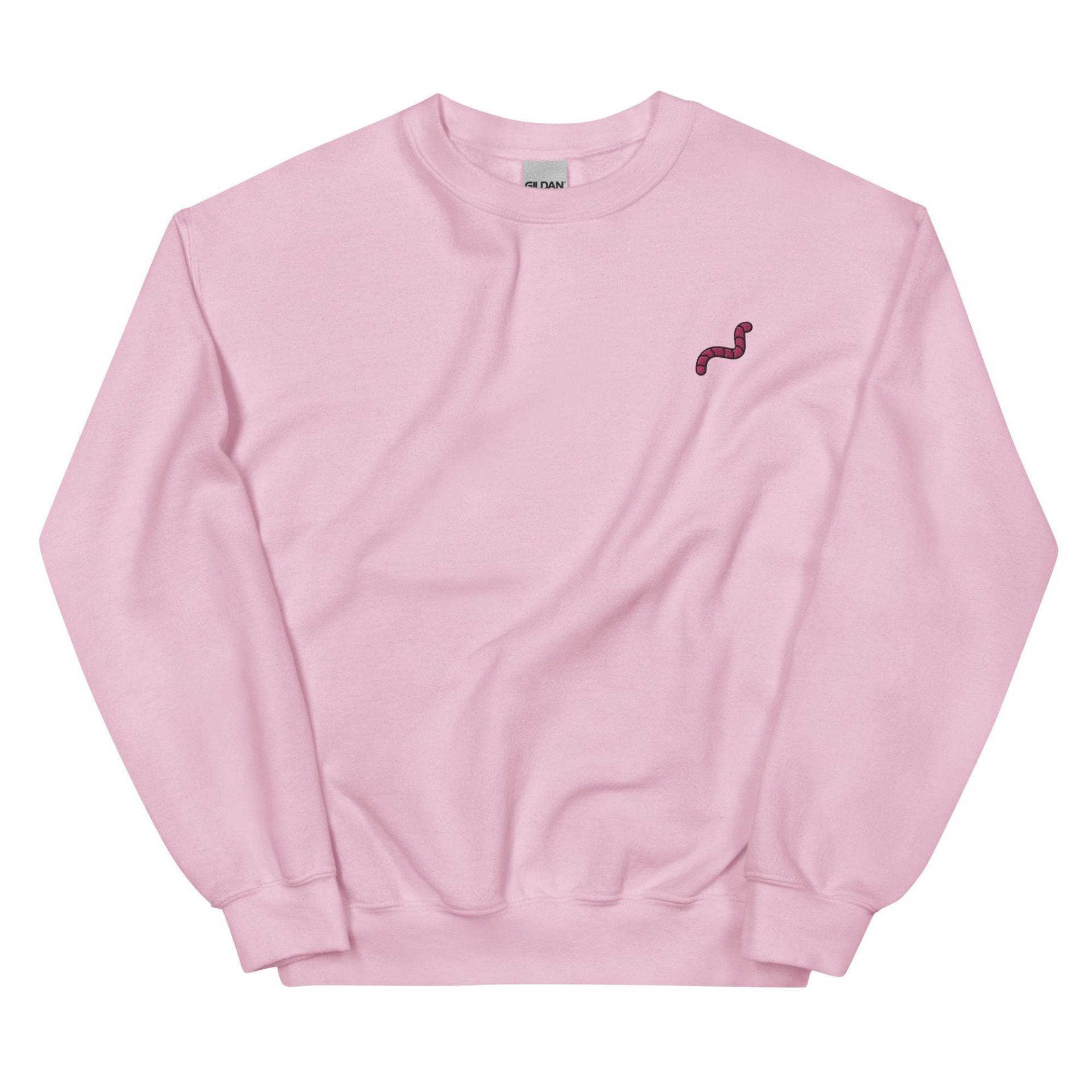 Wurm Besticktes Sweatshirt Geschenk, Süßer Unisex Crewneck Pullover, Langarm Pullover - Mehrere Farben von GetStitch
