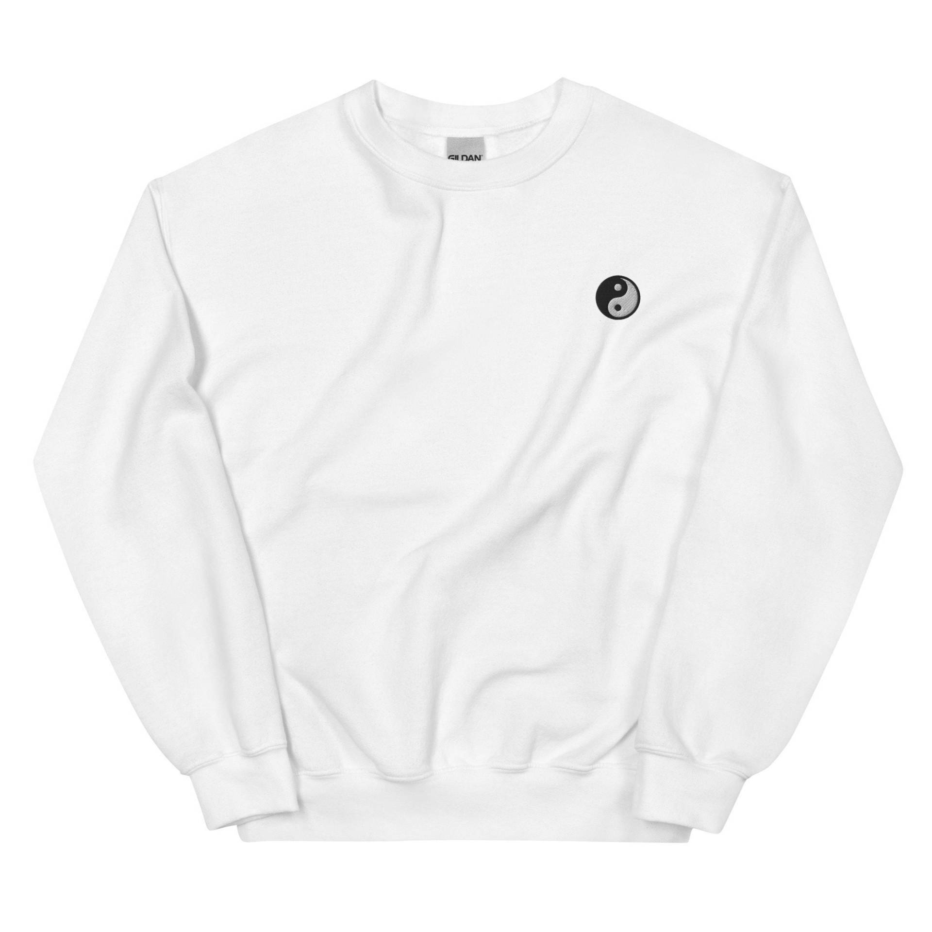 Yin Yang Besticktes Sweatshirt-Geschenk, Süßer Unisex-Crewneck-Pullover, Langarm-Pullover-Pullover - Mehrere Farben von GetStitch