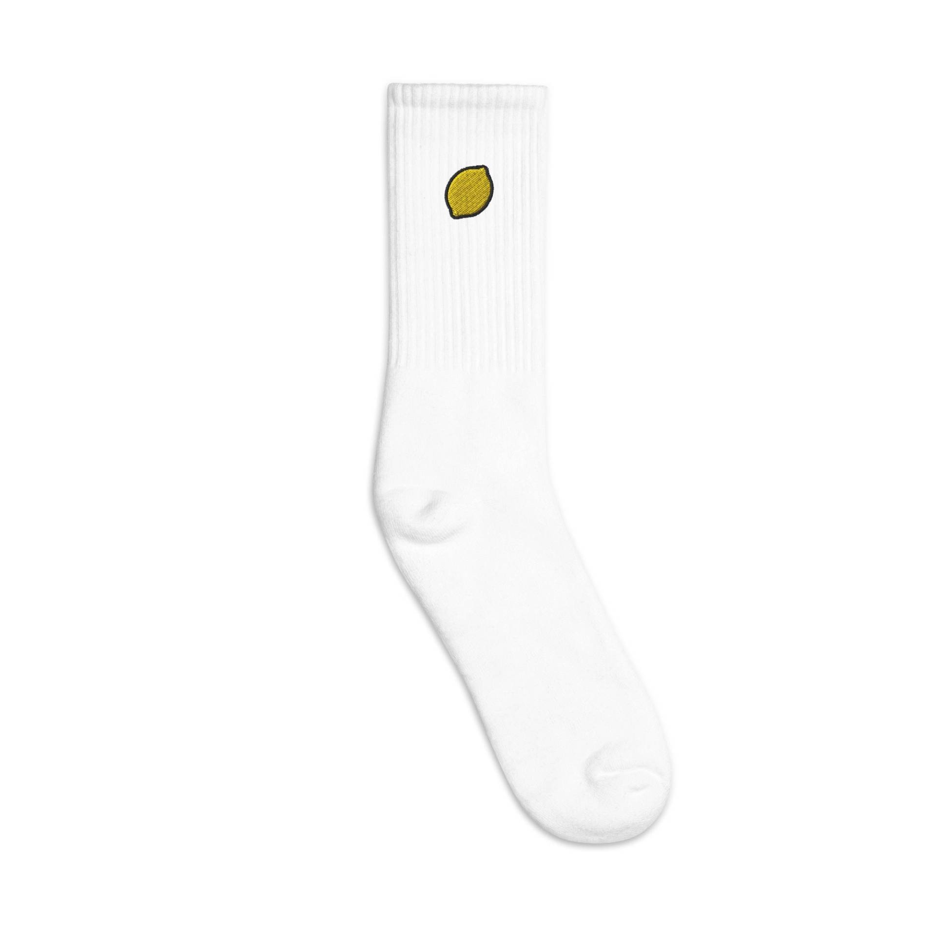 Zitronen Bestickte Socken, Premium Bestickte Lange Socken Geschenk - Mehrere Farben von GetStitch