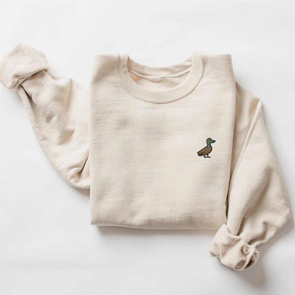 stockente Ente Besticktes Sweatshirt Geschenk, Süßer Unisex Rundhalspullover, Langarmpullover - Mehrere Farben von GetStitch