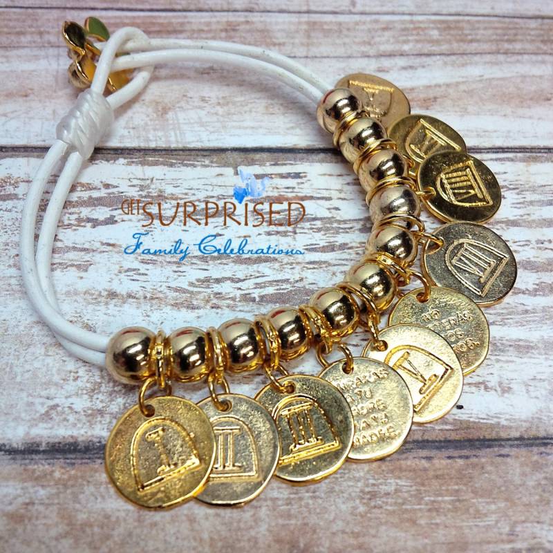 10 Geboten Spanisch Armband. Handgearbeitetes Leder Dekade. Vergoldete Zehn Gebotsbringer - Erstkommunionsgeschenk. Diez Mandamientos von GetSurprised