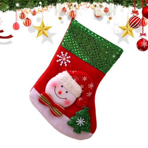 Geteawily Weihnachtssocken Dekoration | 10 x 7 Zoll Familienstrümpfe für Weihnachten mit 3D-Muster,Große Weihnachtsaccessoires, waschbare Weihnachtsdekoration für Feiertage, Partys, Treppen von Geteawily