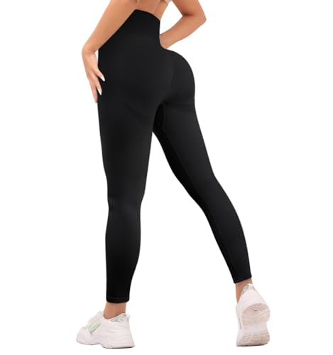 Getervb Damen Sports Leggings Booty Scrunch Butt High Waist Leggings Push Up Seamless Blickdichte für Gym Yoga Hosen Elastische Sporthose von Getervb