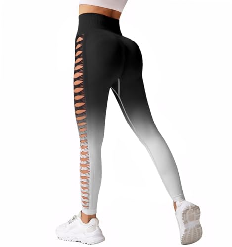 Getervb Damen Sports Leggings Booty Scrunch Butt High Waist Leggings Push Up Seamless Blickdichte für Gym Yoga Hosen Elastische Sporthose von Getervb