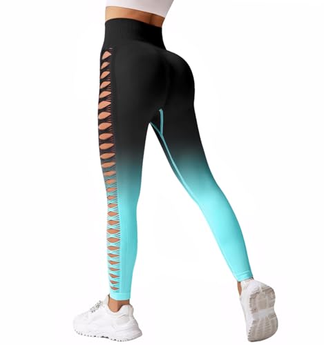 Getervb Damen Sports Leggings Booty Scrunch Butt High Waist Leggings Push Up Seamless Blickdichte für Gym Yoga Hosen Elastische Sporthose von Getervb