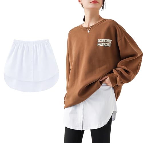 Getervb Hemdverlängerung Damen Mini Unterrock Lower Skirt Sweep Hemd Verlängerung Minirock Blusenrock Röckchen Layering Top Hoodie Extender von Getervb