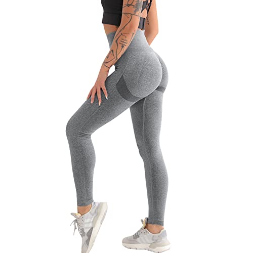 Getervb Sports Leggings Damen Scrunch Butt Leggings Push Up Boot Seamless High Waist Leggings Blickdichte für Gym Yoga Laufhose Lang von Getervb