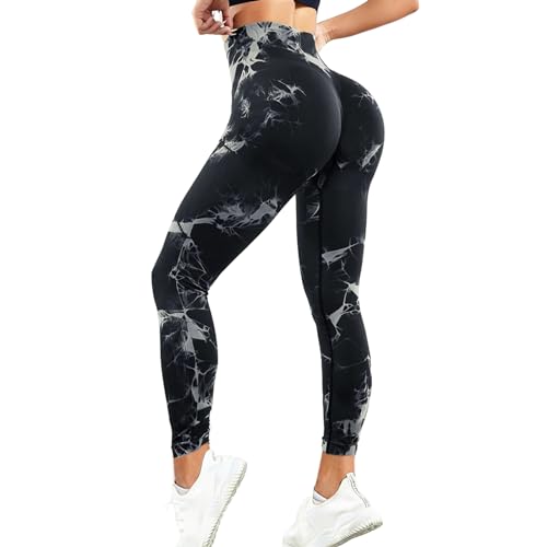 Getervb Sports Leggings Damen High Waist Scrunch Butt Leggings Push Up Seamless Booty Leggings Blickdichte Hose für Gym Yoga Fitness Workout Tights von Getervb