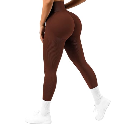 Getervb Sports Leggings Damen High Waist Scrunch Butt Leggings Push Up Seamless Booty Leggings Blickdichte Hose für Gym Yoga Fitness Workout Tights von Getervb