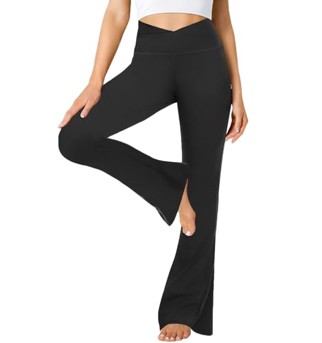 Getervb Yogahose Damen Schlaghose High Waist Flared Leggings Bootleg Blickdicht Sporthose Bootcut Jogginghose Laufhose Jazzpants von Getervb