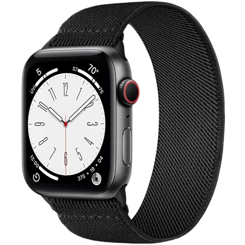 Getino Dehnbares Solo Loop-Armband, kompatibel mit Apple Watch, 38 mm, 40 mm, 41 mm, für Damen und Herren, weiches Nylon, elastisches Sportarmband, Ersatzarmband für iWatch Serie 9, 8, 7, 6, 5, 4, 3, von Getino