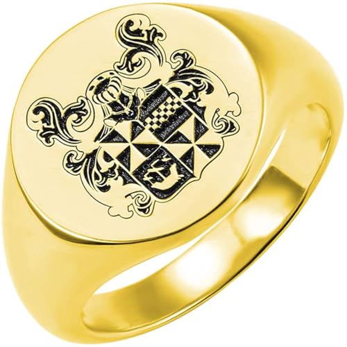Benutzerdefinierte Familienringe | Erbschmuck Geschenk für Ihn | Personalisierte Crest Ring | Siegelring Crest | Scottish Clan Familienwappen Schmuck | Familienwappen Ringe | Wappen Siegelring (1) von Getname Necklace