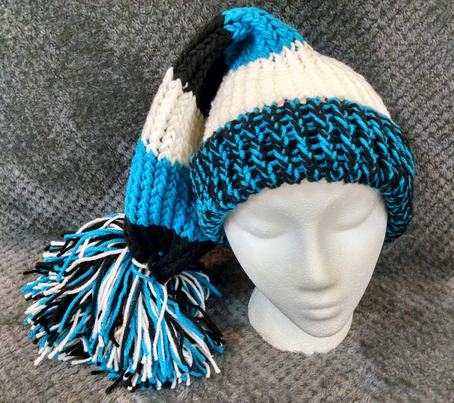 Erwachsene Stocking Hut Team Farben Weiß Schwarz Türkis Carolina Panthers Cap Sata Blau Und Schwarzer Erwachsene Stocking Hut Team Farben Weiß Schwarz Türkis Carolina Panthers Cap Sata Blau Und Schwarzer von Getnoticedknits