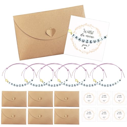 Getyjoe 6er Trauzeugin Fragen Armband Brautjungfer Fragen Geschenk Set Enthält Verstellbares Brautjungfer Armband Brautjungfer Fragen Karte Umschlag Hochzeit Team Braut Geschenkidee Getyjoe 6er Trauzeugin Fragen Armband Brautjungfer Fragen Geschenk Set Enthält Verstellbares Brautjungfer Armband Brautjungfer Fragen Karte Umschlag Hochzeit Team Braut Geschenkidee von Getyjoe