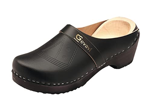 Gevavi Damen 135/00 KLOMPSCHOEN 44 Clogs, Schwarz (Schwarz(Zwart) 00) von Gevavi