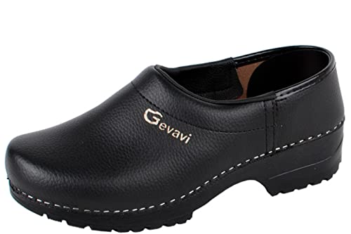 Gevavi Herren Jens PU SCHOENKL. DICHT ZW. 42 Clogs, Schwarz (Schwarz(Zwart) 00) von Gevavi