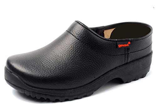 Gevavi Unisex-Erwachsene 1670/00 PU SCH.KL. Next ZW. 44 Clogs, Schwarz (Schwarz(Zwart) 00) von Gevavi