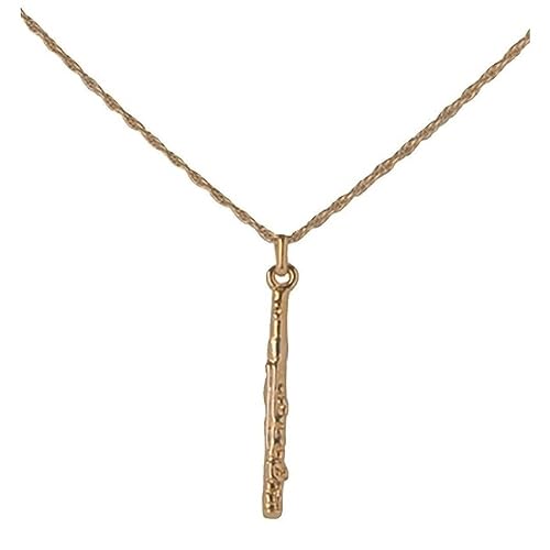 GEWA 980130 Unisex-Anhänger Flöte, goldfarbig inkl. Kette von Gewa