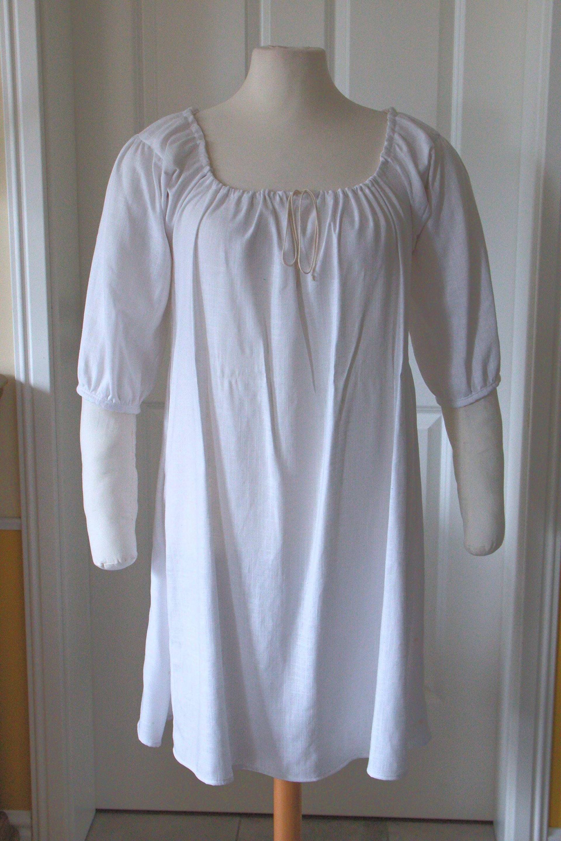 Rokoko Chemise Unterhemd, Outlander Cosplay Kostüm Bluse, 18 Jahrhundert Unterwäsche, Boho Tunika Halbarm Rokoko Chemise Unterhemd, Outlander Cosplay Kostüm Bluse, 18 Jahrhundert Unterwäsche, Boho Tunika Halbarm von Gewandfantasien