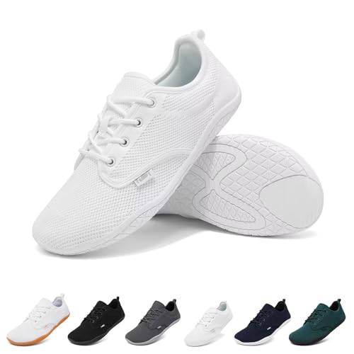 Geweo Barfußschuhe Sneaker Herren Barfuss Schuhe Damen Barfuß Turnschuhe Bequem Laufschuhe Fitnessschuhe Straßenlaufschuhe Sommer Minimalistische Walkingschuhe Barefoot Shoes, Rein Weiß 47 EU Geweo Barfußschuhe Sneaker Herren Barfuss Schuhe Damen Barfuß Turnschuhe Bequem Laufschuhe Fitnessschuhe Straßenlaufschuhe Sommer Minimalistische Walkingschuhe Barefoot Shoes, Rein Weiß 47 EU von Geweo