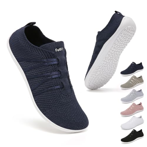 Geweo Hausschuhe Herren Damen Barfußschuhe Gymnastikschuhe rutschfest Leichte Bequem Slip on Laufschuhe Turnschläppchen Hüttenschuhe Sockenschuhe Dunkelblau 38EU von Geweo