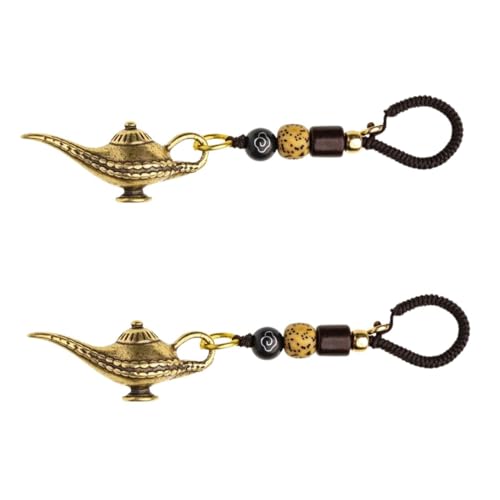 Gexifei Paar Vintage Messing Aladdin Wunderlampe Statue kreativer Schlüsselanhänger Maskottchen von Gexifei