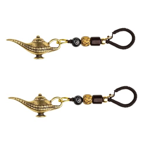 Gexifei Paar Vintage Messing Aladdin Wunderlampe Statue kreativer Schlüsselanhänger Maskottchen von Gexifei
