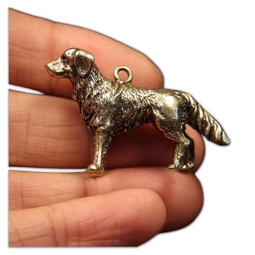 Gexifei Retro Messing Lucky Zodiac Dog Statue Kreativer Schlüsselanhänger Anhänger Maskottchen Handwerk von Gexifei