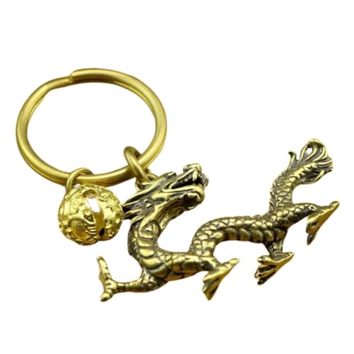 Gexifei Retro Messing Lucky Zodiac Dragon Statue Kreativer Schlüsselanhänger Anhänger Maskottchen von Gexifei