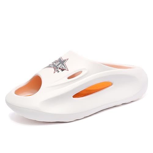 Badeschuhe Herren Große Größe Cozislides Original Slippers Badeschlappen Cloudyzz Schlappen Wolke Hausschuhe Gummi Home Slippers rutschfeste Pantoletten 9092-2 Orange EU 40-41 von Geymxzik