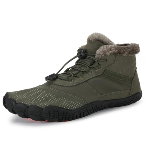 Barfußschuhe Winter Herren Damen Winterstiefel Outdoor Warm rutschfest Wasserdicht Gefüttert Winterschuhe Damen Herren Traillaufschuhes, 41 EU von Geymxzik