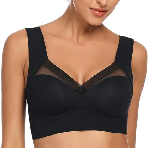 Damen BH ohne Bügel Zero Feel Bralette Nahtloser BH Schlaf BH Ultra leicht Push-Up BH Gepolstert Bügelloser Bustier für Schlafen Yoga von Geymxzik