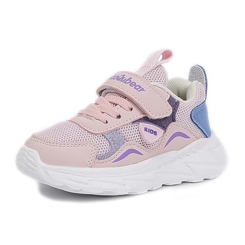 Geymxzik Baby Lauflernschuhe für Mädchen Jungen Trainer Kleinkind Sneaker Turnschuhe Kleine Kinder Erste Sportschuhe Atmungsaktive Leichte Freizeitschuhe 22-31EU M820 rosa EU 24 von Geymxzik