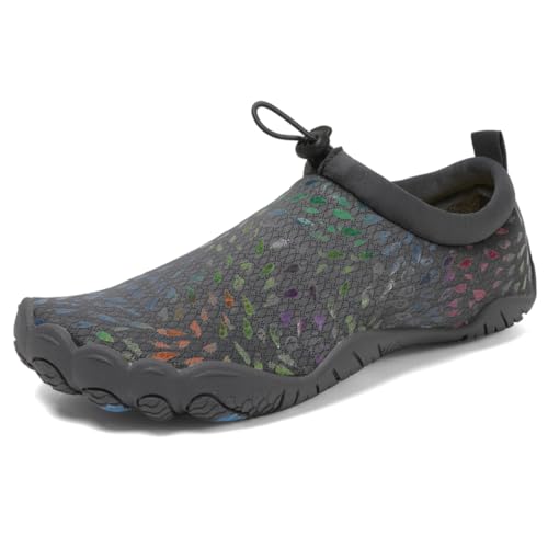 Geymxzik Barfußschuhe Damen Herren Barfussschuhe Outdoor Traillaufschuhe Atmungsaktiv Wasserschuhe Schnell Trocknend Badeschuhe rutschfest Fitnessschuhe Strandschuhe, 41 EU von Geymxzik