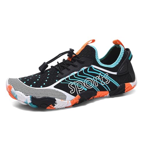 Geymxzik Barfußschuhe Damen Herren Barfussschuhe Outdoor Traillaufschuhe Atmungsaktiv Wasserschuhe Schnell Trocknend Badeschuhe rutschfest Fitnessschuhe Strandschuhe, 44 EU von Geymxzik